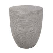 Outdoor lightweight concrete side table by Noble House with a natural finish, ideal for patio or garden seating areas.