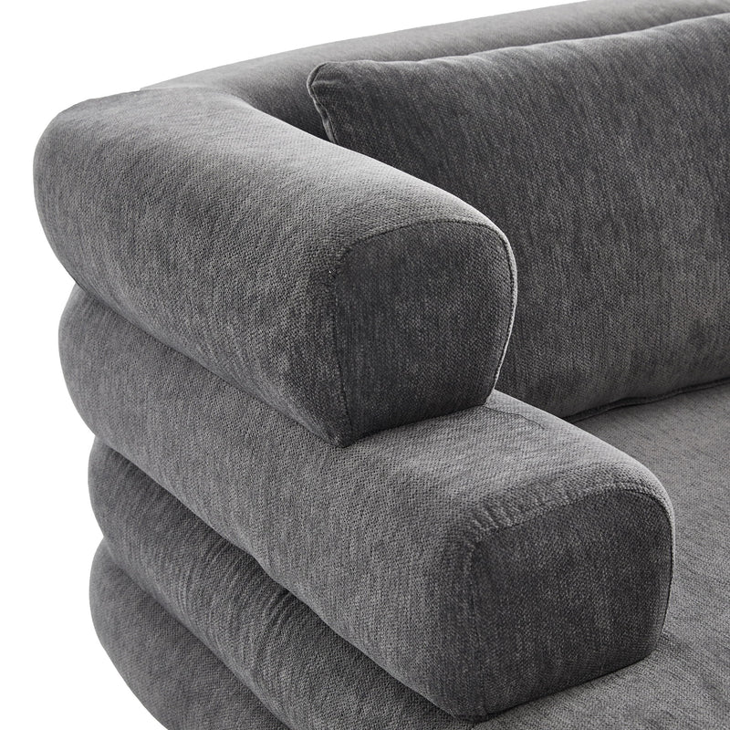 Noble House oversized chaise lounge sofa bed with deep seat and layered armrests, showcasing plush upholstery and modern design.