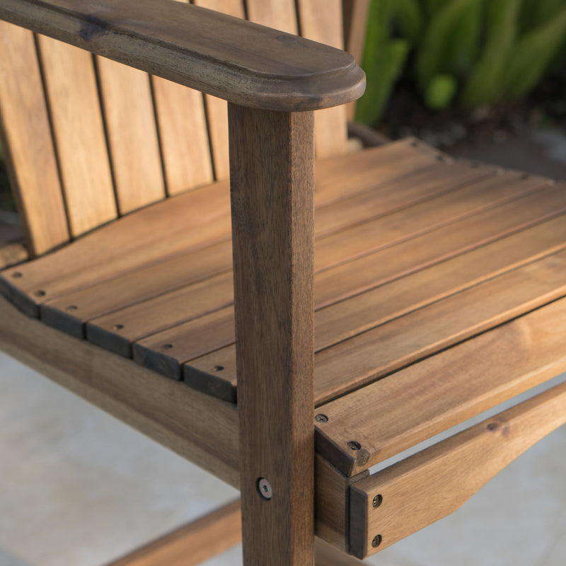 Outdoor Acacia Wood Adirondack Barstools (Set of 2) - R&R Furniture Gallery (Fountain Valley, CA)