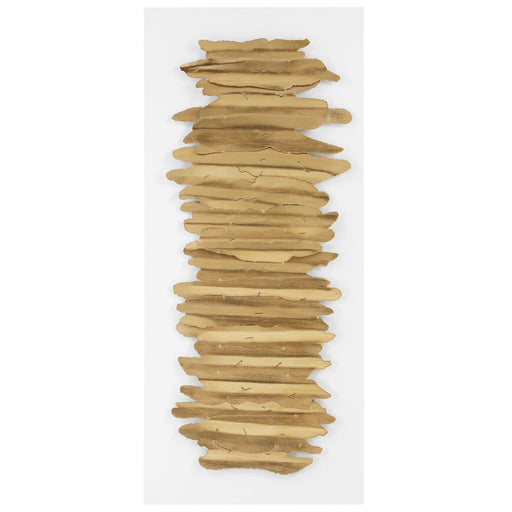 Uttermost Lev metal wall decor in white and gold, featuring an elegant, modern design for stylish interior wall accents.