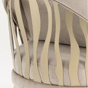 Michael Amini La Rachelle Flame Accent Chair with ornate wooden frame and plush upholstery in a stylish design.