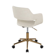 Lumi Source Margarite contemporary task desk chair with cushioned seat and backrest, black frame, and adjustable height.