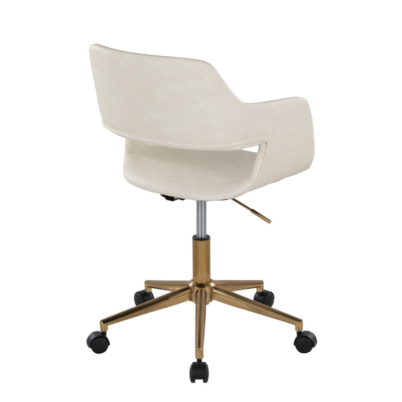 Lumi Source Margarite contemporary task desk chair with cushioned seat and backrest, black frame, and adjustable height.
