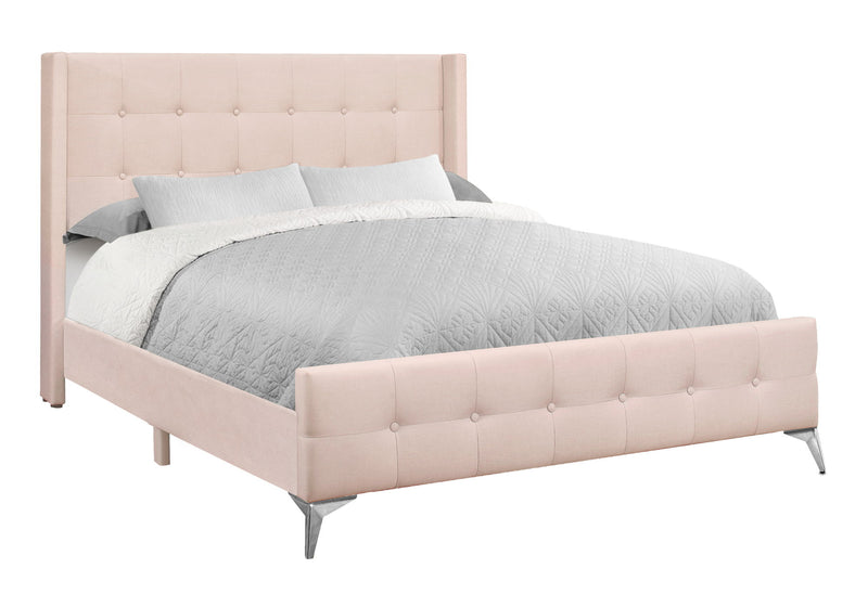 Queen Size Bed Upholstered - Pink - R&R Furniture Gallery (Fountain Valley, CA)