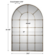 Uttermost Barwell Arch Pearl Silver wall mirror with a sleek, curved design and reflective surface for modern home decor.