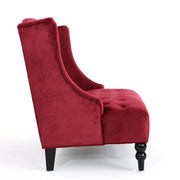 Noble House upholstered loveseat with wing back design, diamond tufting, and plush seating for a stylish, comfortable living room.