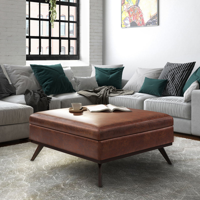 Owen - Multifunctional Square Coffee Table Storage Ottoman - R&R Furniture Gallery (Fountain Valley, CA)