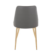 Pair of Lumi Source Marche contemporary dining chairs with metal legs, featuring sleek design and cushioned seats.