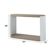 Zoma - Sofa Table - Oak & White High Gloss - R&R Furniture Gallery (Fountain Valley, CA)