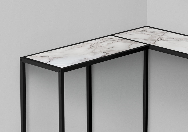 Corner Accent Console Table For Entryway, Unique L-Shaped Design - R&R Furniture Gallery (Fountain Valley, CA)