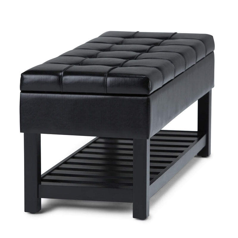 Saxon - Upholstered Transitional Storage Ottoman Bench - R&R Furniture Gallery (Fountain Valley, CA)
