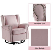 Tamaki - Swivel Chair With Glider - Pink Fabric - R&R Furniture Gallery (Fountain Valley, CA)