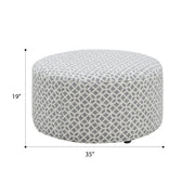 Round Ottoman - Gray - R&R Furniture Gallery (Fountain Valley, CA)