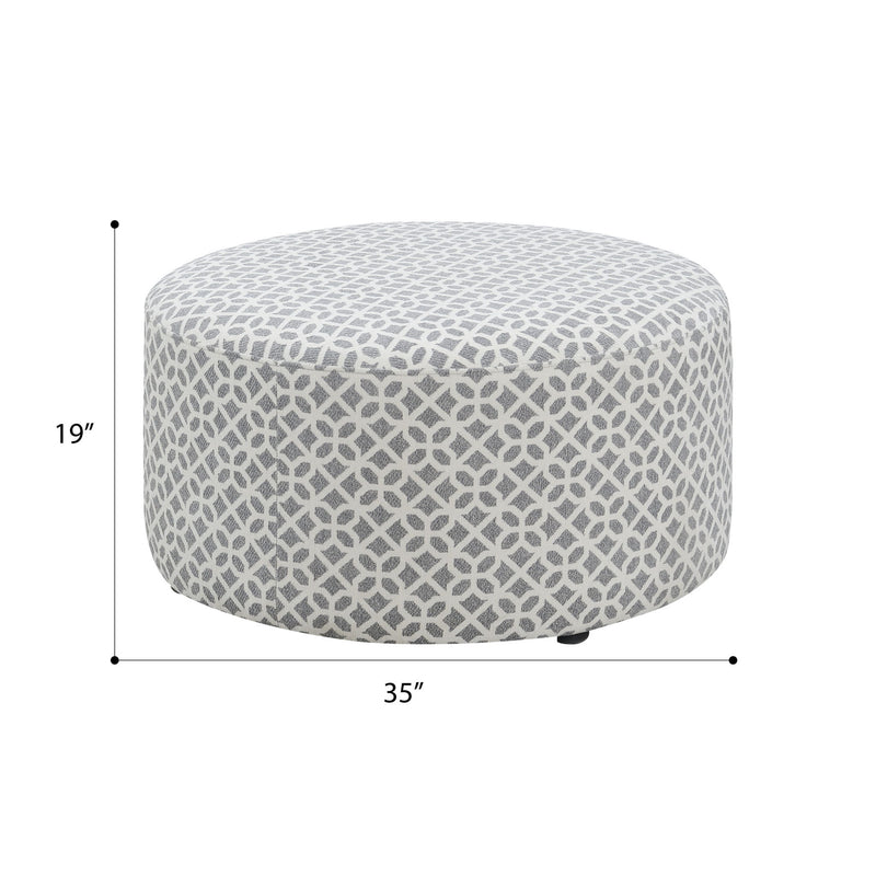 Round Ottoman - Gray - R&R Furniture Gallery (Fountain Valley, CA)