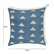 Indigo - Triangles Cotton Square Accent Pillow - Indigo - R&R Furniture Gallery (Fountain Valley, CA)