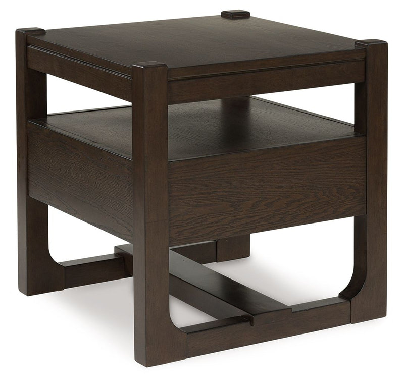 Breckington - Square End Table - Dark Brown - R&R Furniture Gallery (Fountain Valley, CA)