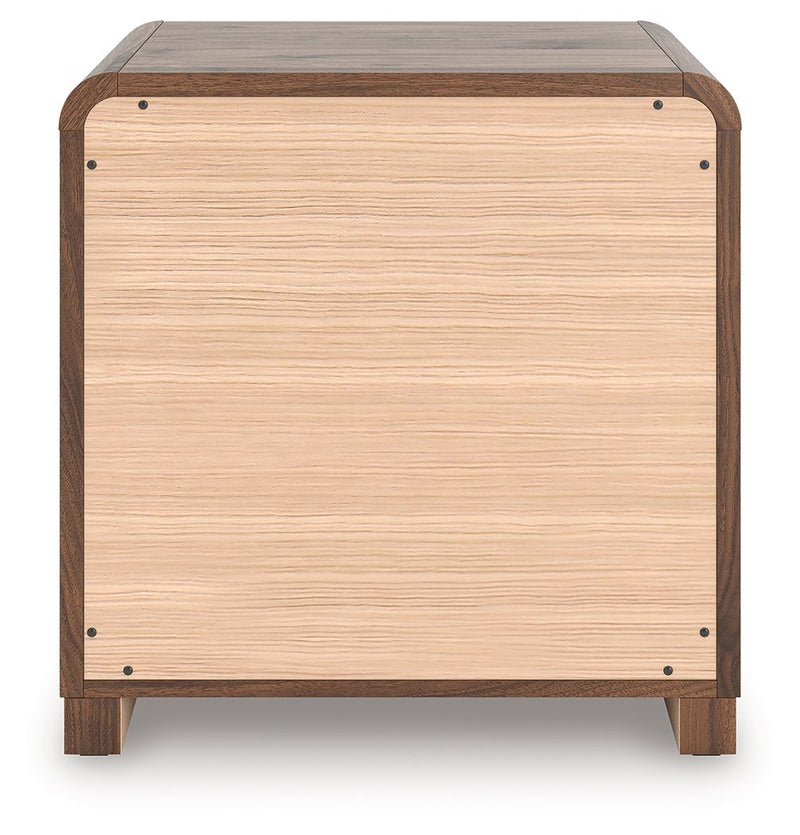 Fortlorn - Two Drawer Night Stand - Walnut Brown - R&R Furniture Gallery (Fountain Valley, CA)