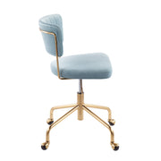 Lumi Source Tania contemporary task desk chair with black upholstery and chrome base, ergonomic design for office use.