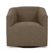 Classic Home Vernon swivel chair with a plush fabric upholstery and a modern design, shown from a side angle.