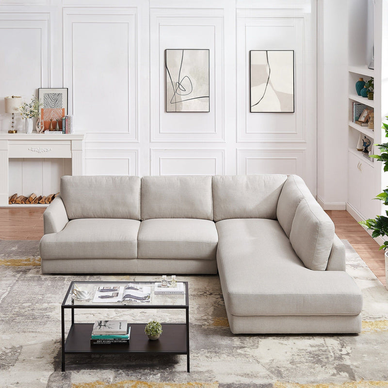 Ashcroft Furniture Glander cozy sectional sofa with plush cushions and modern design, perfect for living room comfort.