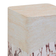 Brut - Concrete Indoor / Outdoor Side Table - Travertine & Breccia - R&R Furniture Gallery (Fountain Valley, CA)