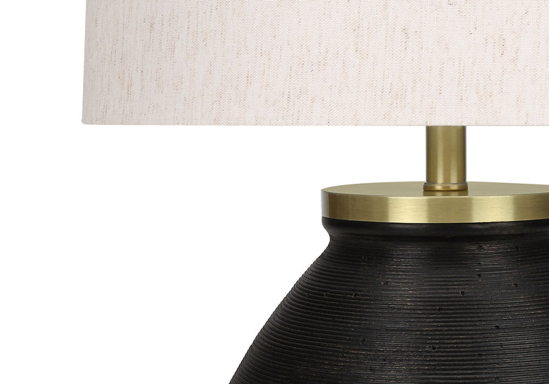 Lighting, Table Lamp, Concrete, Contemporary - Black / Cream - R&R Furniture Gallery (Fountain Valley, CA)