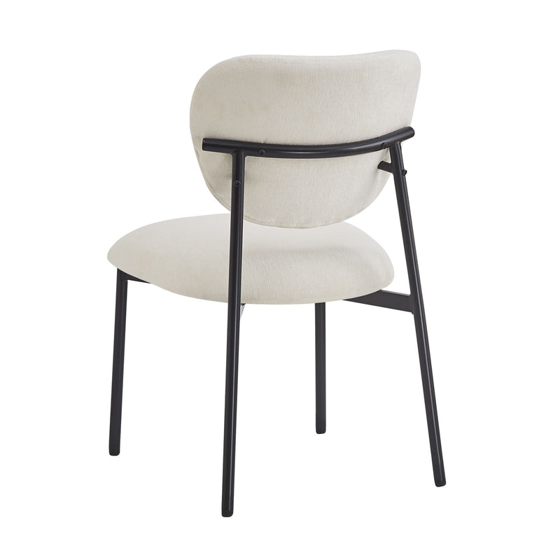 Modern Upholstered Dining Chairs With Metal Legs (Set of 2) - Beige - R&R Furniture Gallery (Fountain Valley, CA)