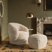 Britt - Vegan Shearling Ottoman - R&R Furniture Gallery (Fountain Valley, CA)
