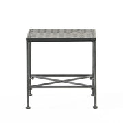 Outdoor Square Side Table With X Shaped Iron Frame - Black - R&R Furniture Gallery (Fountain Valley, CA)