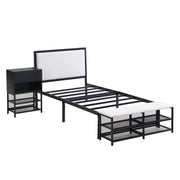 Platform Bed With 2 Tier Storage Shelves, Storage Cabinet - R&R Furniture Gallery (Fountain Valley, CA)