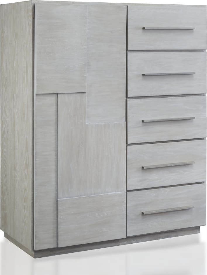 Destination Five Drawer One Door Sweater Chest in Cotton Grey (2024)