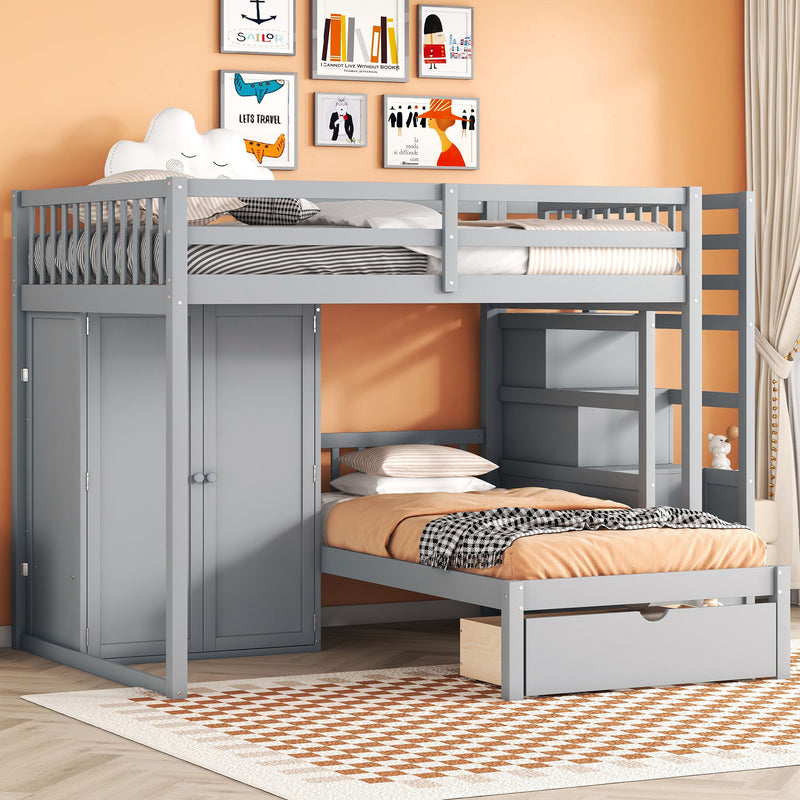 Bunk Bed With Wardrobe, Drawers - R&R Furniture Gallery (Fountain Valley, CA)