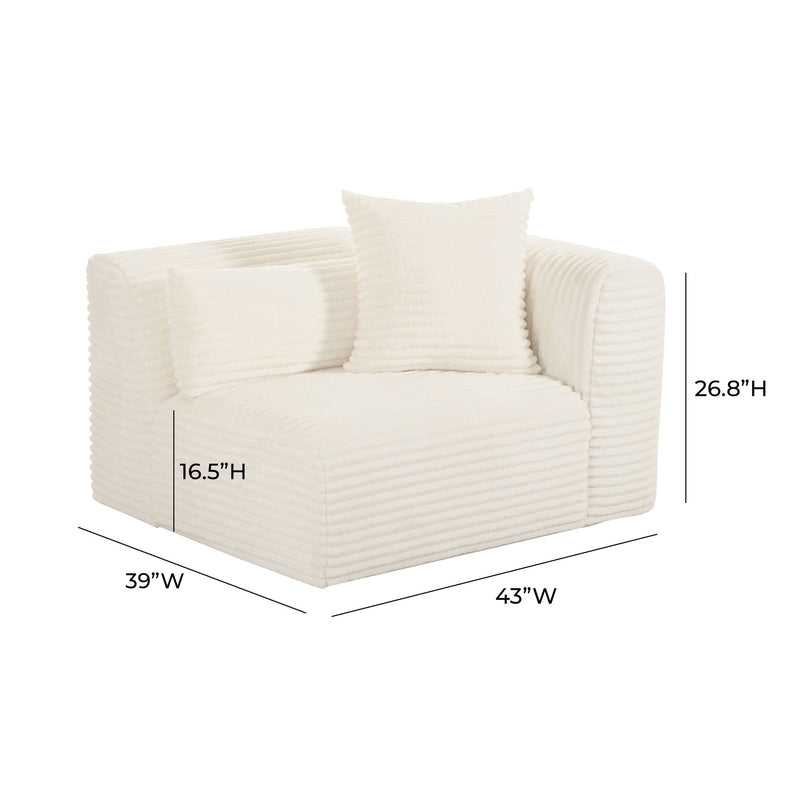 Tarra - Fluffy Oversized Corduroy Modular Corner Chair - R&R Furniture Gallery (Fountain Valley, CA)