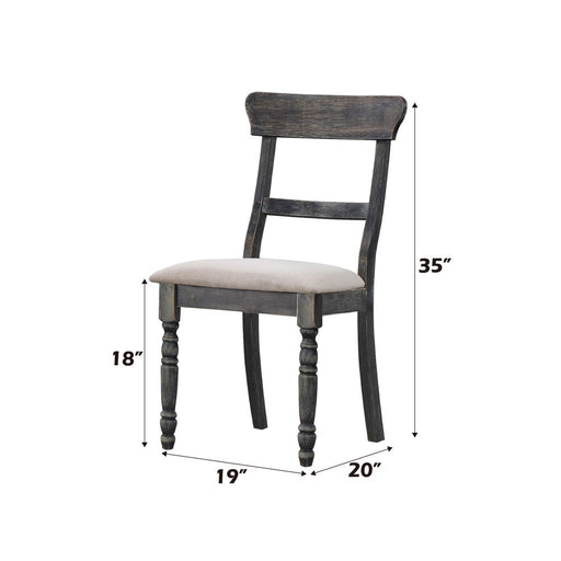 Leventis - Side Chair (Set of 2) - Light Brown Linen & Weathered Gray - R&R Furniture Gallery (Fountain Valley, CA)