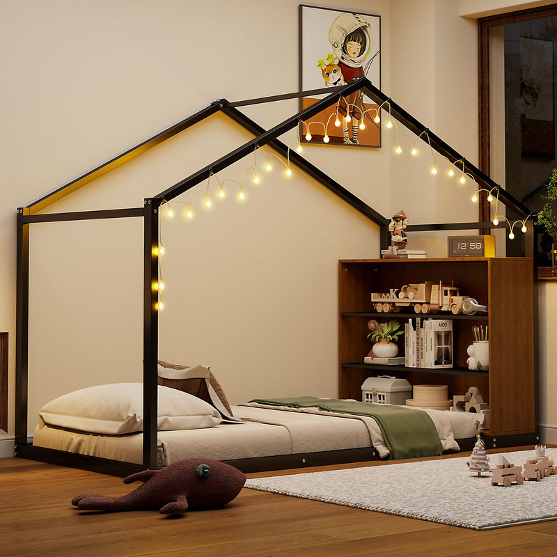Bed House Frame With Shelves And Lights - R&R Furniture Gallery (Fountain Valley, CA)