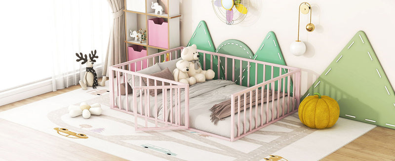 Metal Floor Bed Frame With Fence And Door - R&R Furniture Gallery (Fountain Valley, CA)