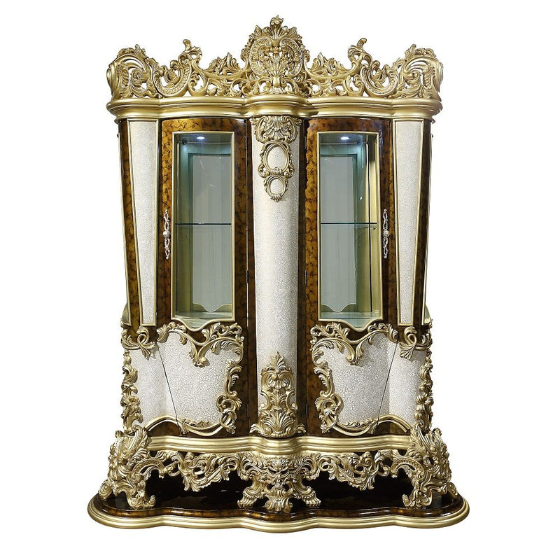 Desiderius - Curio - Antique Gold & Hand-Painted Brown - R&R Furniture Gallery (Fountain Valley, CA)
