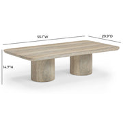 Tyche - Indoor / Outdoor Concrete Rectangular Coffee Table - Faux Travertine - R&R Furniture Gallery (Fountain Valley, CA)
