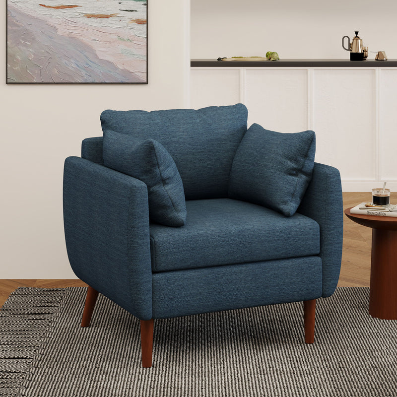 Luminate - Upholstered Fabric Club Chair With Tapered Legs And 2 Accent Pillows - R&R Furniture Gallery (Fountain Valley, CA)