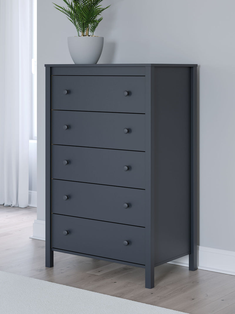 Simmenfort - Five Drawer Chest - Navy Blue - R&R Furniture Gallery (Fountain Valley, CA)