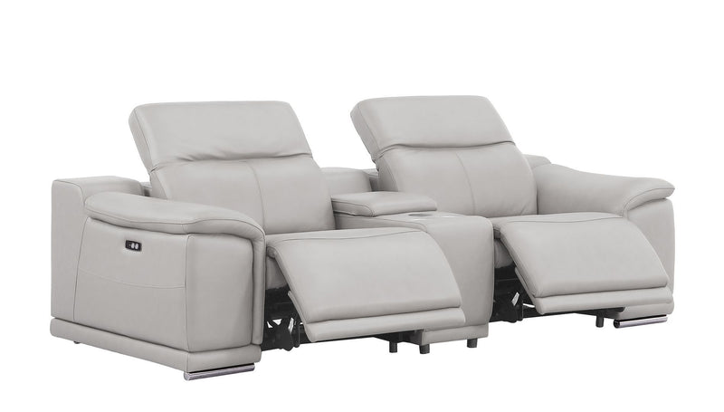 2679 - Power Reclining Sofa, Console Loveseat & Chair Set In Genuine Leather (5 Recliners)