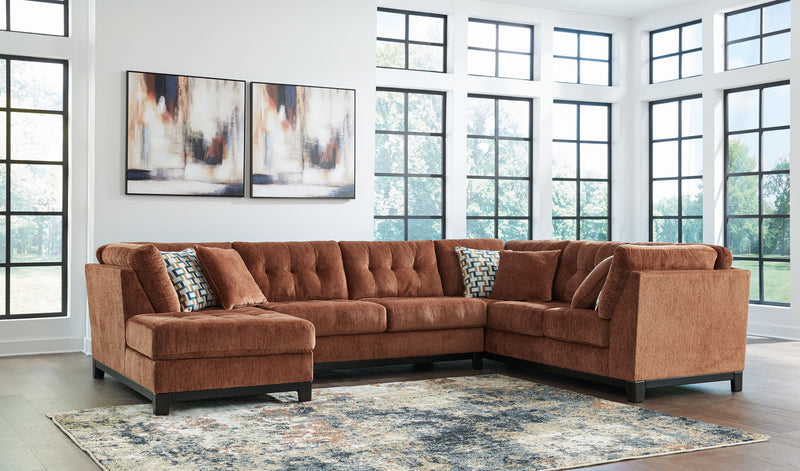 Laylabrook 3-Piece Sectional Sofa with Corner Chaise — Plush Upholstered Living Room Set in Spice