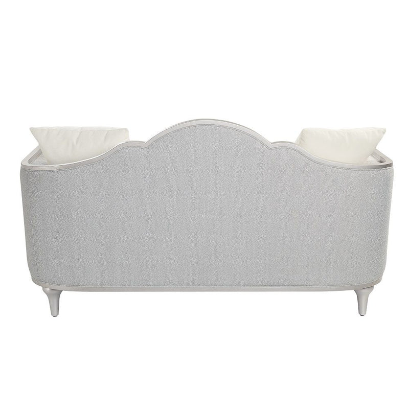 Kasa - Loveseat With 3 Pillows - Beige Linen & Champagne - R&R Furniture Gallery (Fountain Valley, CA)