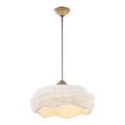 Uttermost Biddeford 5-Light Beaded Pendant in white, hanging fixture with beaded design for modern interior lighting.