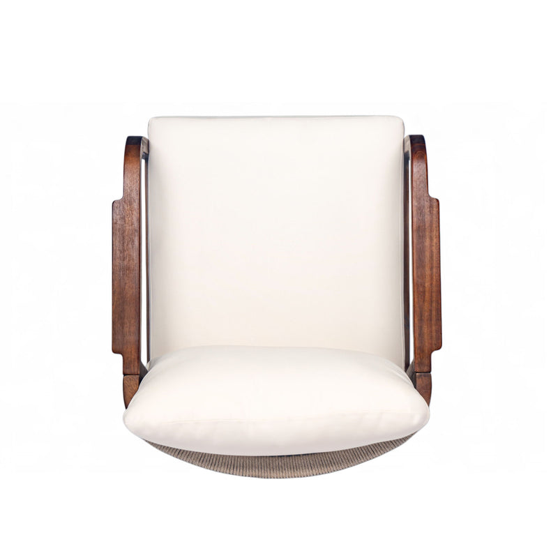 Outdoor Lounge Chair With Woven Backrest, Solid Wood Frame, Comfortable Cushions - R&R Furniture Gallery (Fountain Valley, CA)