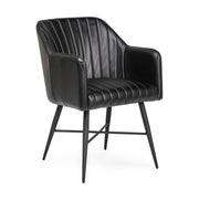 Leon - Leather Dining Chair - Midnight Raven - R&R Furniture Gallery (Fountain Valley, CA)