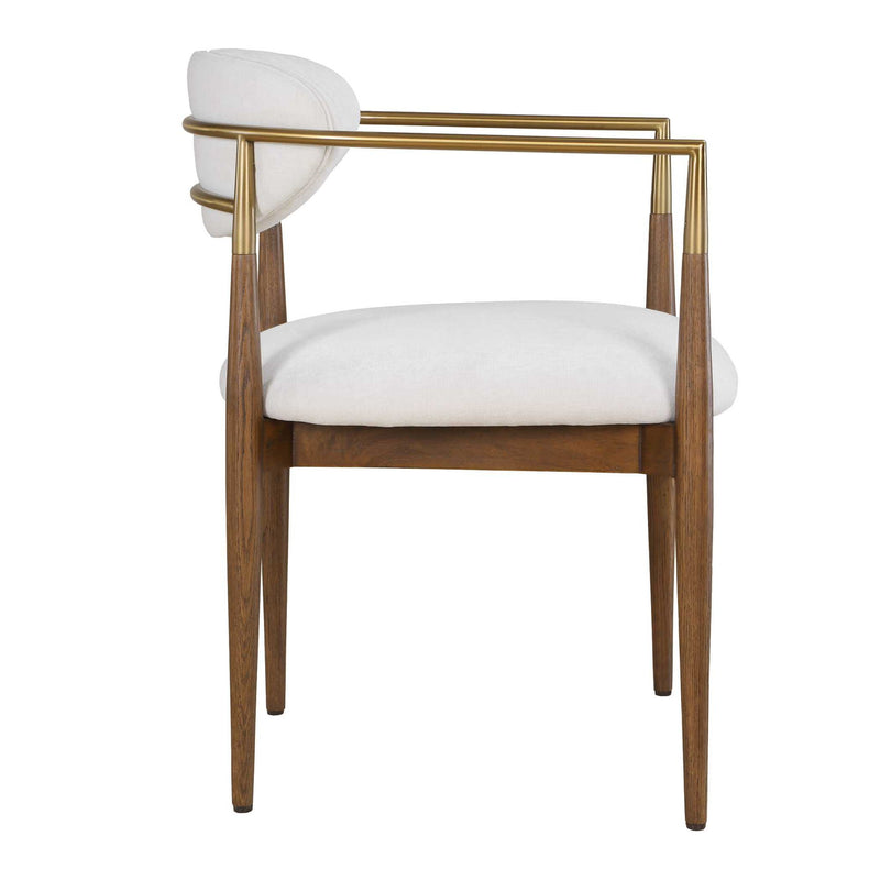 Moxie - Dining Arm Chair - Walnut / White