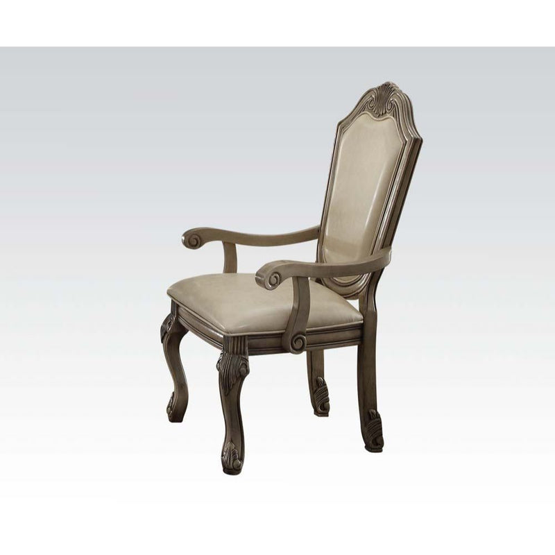 Chateau De Ville - Arm Chair (Set of 2) - Synthetic Leather & Antique White - R&R Furniture Gallery (Fountain Valley, CA)