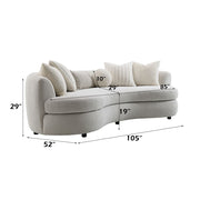 Iniko - Sofa With 6 Pillows - Beige Boucle - R&R Furniture Gallery (Fountain Valley, CA)