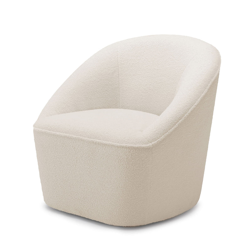 Anson - Swivel Chair With Soft Rounded Back - Off White - R&R Furniture Gallery (Fountain Valley, CA)